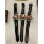 THREE MAO TSE TUNG WAVING ARM WATCHES - WORKING AT TIME OF CATALOGUING