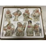 A BOXED LENOX DISNEY SNOW WHITE AND THE SEVEN DWARFS CHRISTMAS TREE DECORATION SET