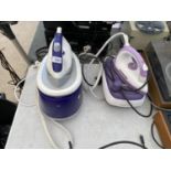 TWO STEAM IRONS TO INCLUDE A MORPHY RICHARDS