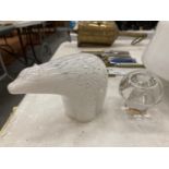 TWO WEDGWOOD GLASS PAPERWEIGHTS, ONE A POLAR BEAR THE OTHER A MUSHROOM