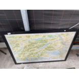 A FRAMED MAP OF 'PITLOCHRY AND THE TROSSACHS'