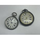 TWO SILVER FOB WATCHES