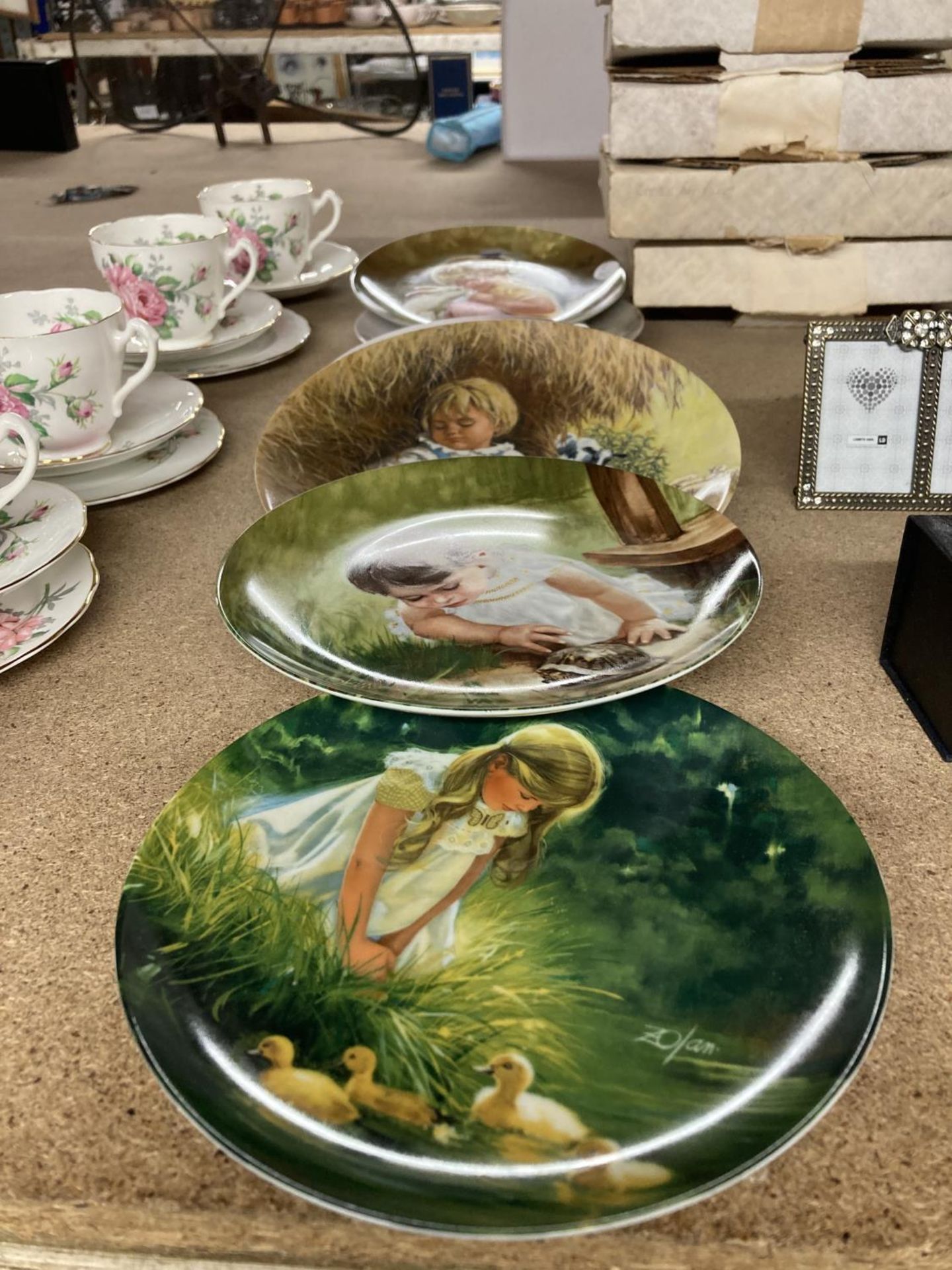 SIX CHILDREN AND PET RELATED CABINET PLATES