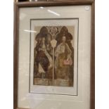A FRAMED VINTAGE NORDMANN LITHOGRAPH OF RELIGIOUS FIGURES