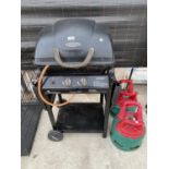 AN OUTBACK GAS BBQ AND TWO GAS BOTTLES