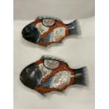 TWO LATE 19TH CENTURY FISH SHAPED PLATTERS