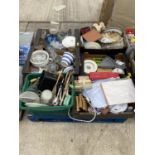 AN ASSORTMENT OF HOUSEHOLD CLEARANCE ITEMS TO INCLUDE CERAMICS AND GLASS WARE ETC