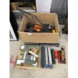 A LARGE ASSORTMENT OF MODEL TRAIN ITEMS TO INCLUDE TRACK AND TRAINS ETC