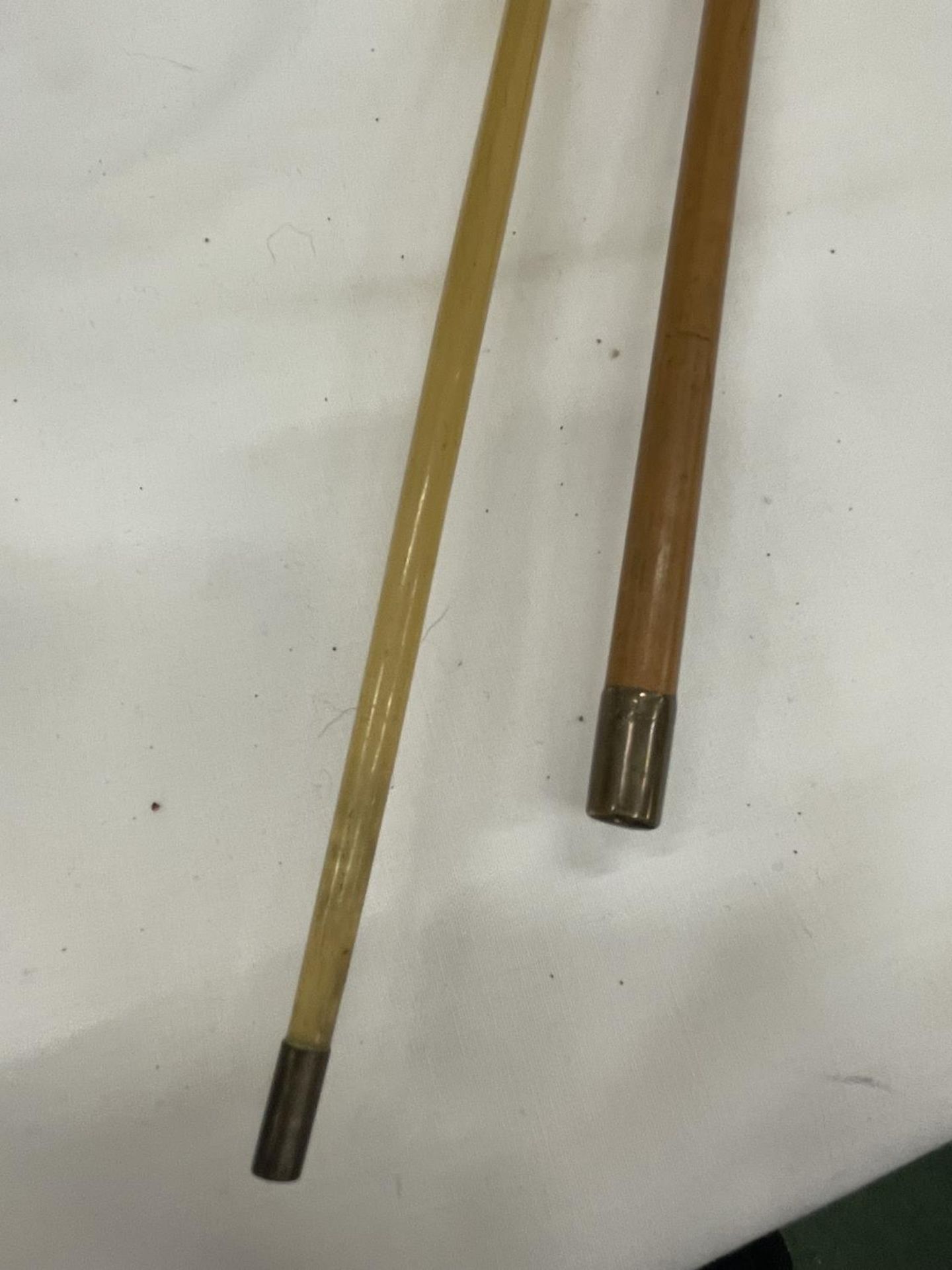 TWO SWAGGER STICKS ONE WITH AN ORNATE SILVER TOP - Image 2 of 3