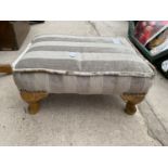 A VINTAGE WOODEN STOOL/KNEELER WITH UPHOLSTERED TOP