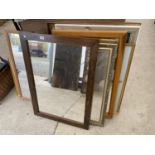 A LARGE ASSORTMENT OF FRAMED PICTURES, PRINTS AND MIRRORS ETC