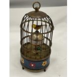 A BRASS BIRD CAGE CLOCK