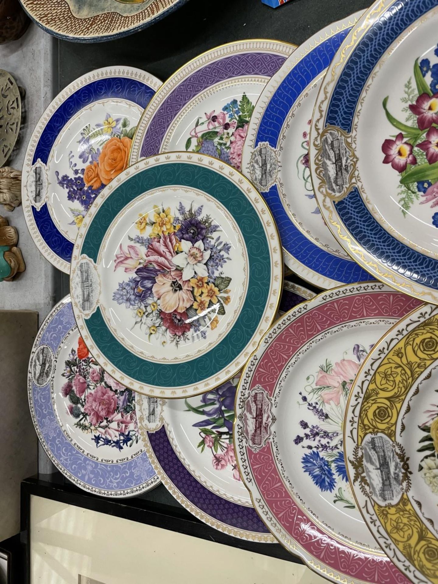 A SET OF SPODE ROYAL HORTICULTURE SOCIETY FLOWER SHOW CABINET/WALL PLATES - 15 IN TOTAL - Image 3 of 4