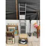 AN ASSORTMENT OF LADDERS TO INCLUDE A SMALL TWO RUNG STEP LADDER