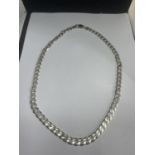 A MARKED SILVER HEAVY LINK NECKLACE LENGTH 22 INCHES