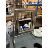 A VINTAGE CHROME SWING MIRROR HEIGHT 47CM, WIDTH 33CM