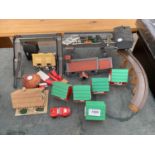 AN ASSORTMENT OF MODEL RAILWAY ACCESSORIES TO INCLUDE BRIDGES AND BUILDINGS ETC