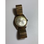 A VINTAGE 1960'S 9CT GOLD CASED 'LANCO' 21 JEWELS WATCH