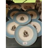 SEVEN COMMEMORATIVE PLATES AND VARIOUS MUGS