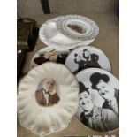 A PAIR OF DANBURY MINT LAUREL AND HARDY CABINET PLATES INCLUDING OTHERS