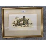 A PENCIL SIGNED LIMITED EDITION ALBIN TROWSKI GILT FRAMED PRINT, NO. 178/200