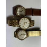 A GROUP OF THREE VINTAGE 19600/1970'S GENTS WATCHES - 'SMITHS' ASTRAL, 'TISSOT' & 'SAGA' AUTOMATIC