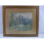 H.A. BECK (BRITISH, 20TH CENTURY) COTTAGE GARDEN SCENE, WATERCOLOUR, SIGNED, 26X32CM, FRAMED AND