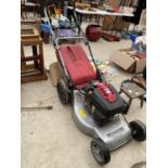 A MOUNTFIELD SP533ES PETROL LAWN MOWER WITH GRASS BOX