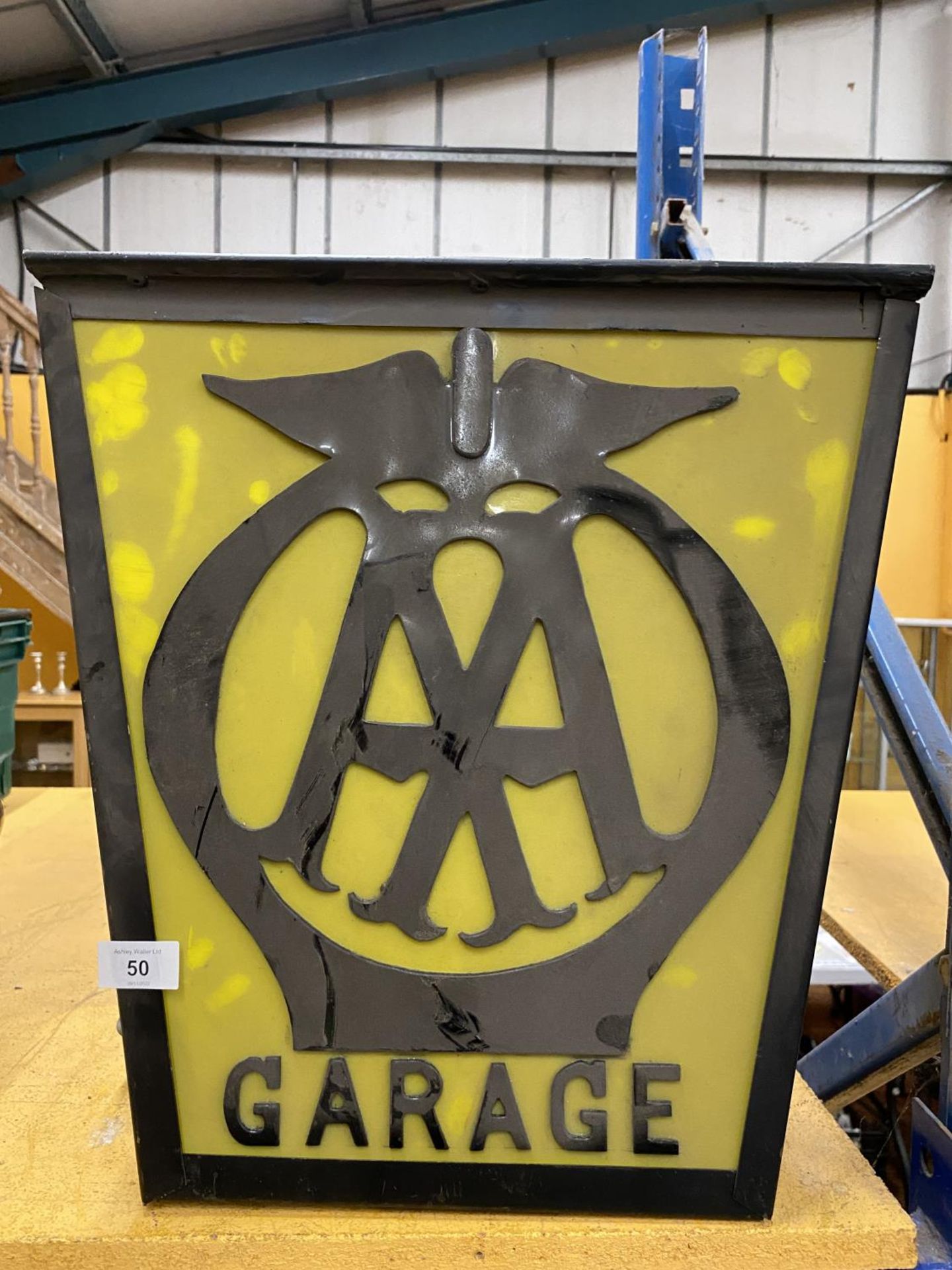 AN 'AA' CAR GARAGE ILLUMINATED BOX SIGN