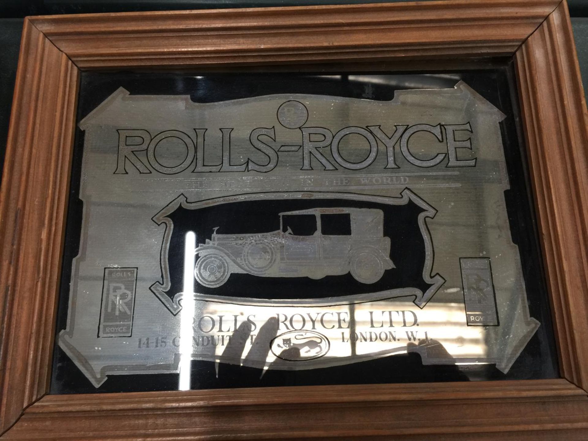 A ROLLS ROYCE PICTURE MIRROR AND 100 YEARS OF ROLLS ROYCE CELEBRATION BOOK - Image 2 of 3