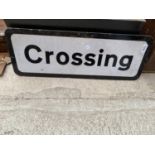 A VINTAGE STYLE 'CROSSING' ROAD SIGN