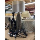 FOUR TABLE LAMPS, TWO WITH SHADES