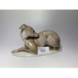 A VINTAGE ROSENTHAL PORCELAIN MODEL OF A GREYHOUND, SIGNED 'T.KARNER' TO BASE