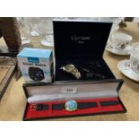 A BOXED CIPRIANI, MILAN WATCH AND PEN SET, BOXED CHALLENGER SMART WATCH, BOXED TIMEX WATCH, ETC