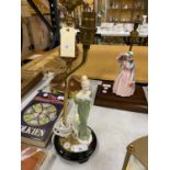 A ROYAL DOULTON LADY FIGURE (LORNA) LAMP BASE