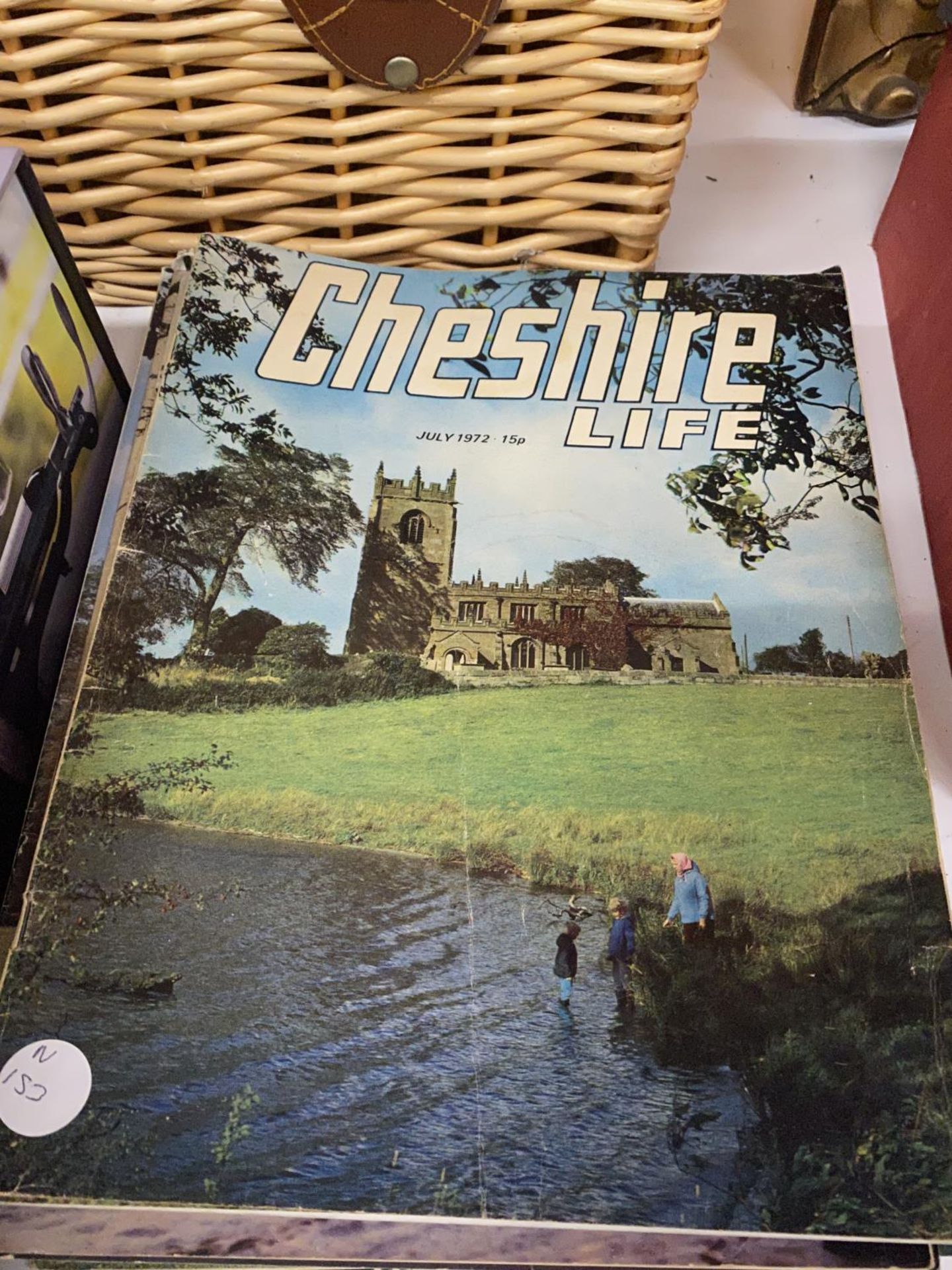 A MIXED LOT TO INCLUDE VINTAGE COPIES OF CHESHIRE LIFE, A TIN OF DOMINOES, OLD WOODEN RECORDER AND - Image 3 of 6