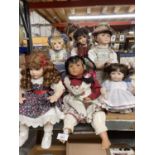 A COLLECTION OF DAS PUPPEN KUNSTARCHIV DOLLS - 7 IN TOTAL