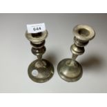 A PAIR OF BIRMINGHAM HALLMARKED SILVER CANDLESTICKS WITH WEIGHTED BASES