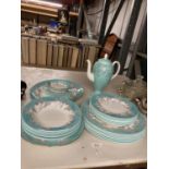 A QUANTITY OF WEDGWOOD 'BUXTON' CHINA TO INCLUDE VARIOUS SIZED PLATES, BOWLS AND A COFFEE POT