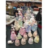 A LARGE QUANTITY OF CERAMIC FIGURINES TO INCLUDE FRANCESCO, SHUDEHILL, ETC - APPROX 26 IN TOTAL