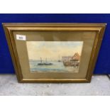 M.G. ROE (LATE 19TH/EARLY 20TH CENTURY) HARBOUR SCENE, WATERCOLOUR, SIGNED, 17X25CM, FRAMED AND