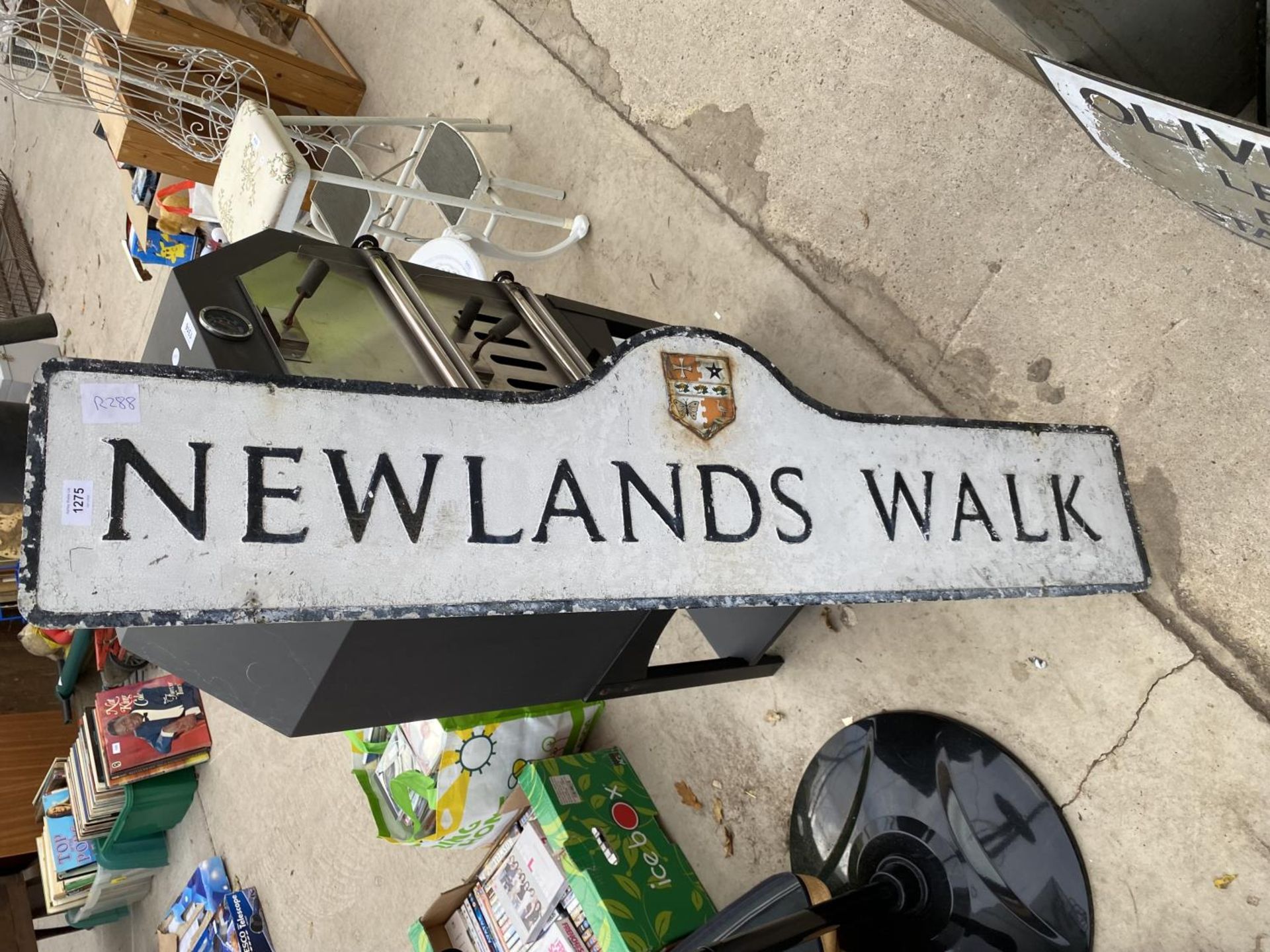 A VINTAGE METAL 'NEWLANDS WALK' ROAD SIGN
