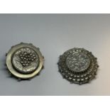 TWO DECORATIVE SILVER BROOCHES