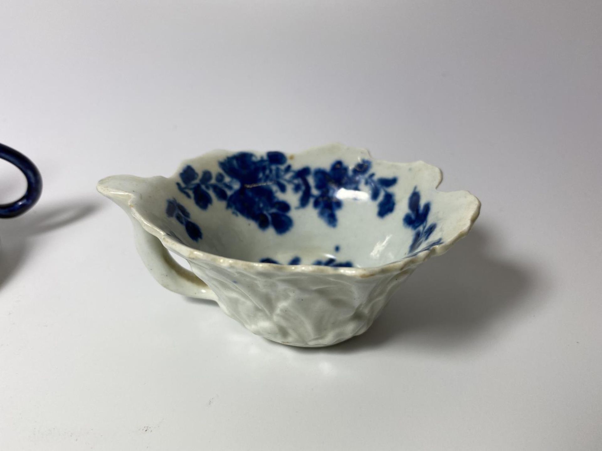 THREE 19TH CENTURY CERAMIC ITEMS - DISH WITH MEISSEN CROSS SWORDS MARK, SMALL CHELSEA STYLE - Image 3 of 3