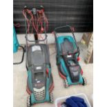 A BOSCH ROTAK 420 ELECTRIC LAWN MOWER AND A BOSCH ROTAK 430 LI LAWN MOWER