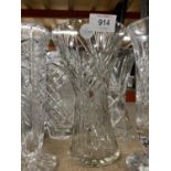 A QUANTITY OF CUT GLASS VASES