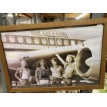 A LARGE LED ZEPPELIN FRAMED AND GLAZED PHOTOGRAPHIC PRINT 92CM X 63CM