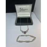 A MACKINTOSH SILVER BRACELET AND A NECKLACE WITH PENDANT IN A PRESENTATION BOX