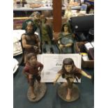 SIX DANBURY MINT LORD OF THE RINGS FIGURES FOUR WITH CERTIFICATES OF AUTHENTICITY