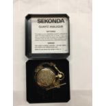 A MODERN BOXED 'SEKONDA' QUARTZ POCKET WATCH